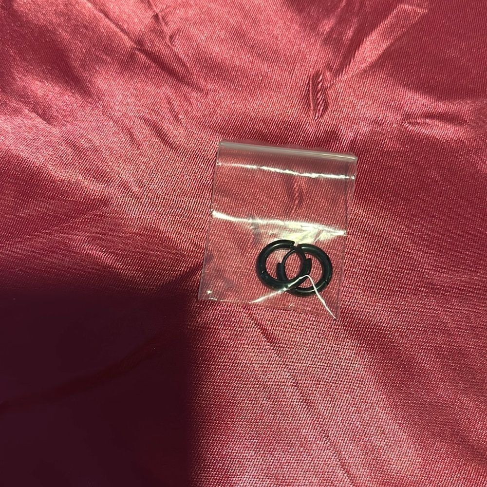 New 0.5” black hoop earrings